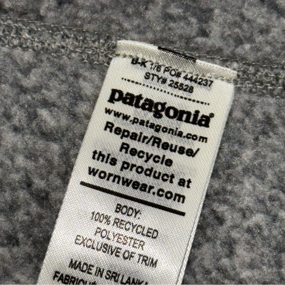 Patagonia Men's Performance Better Sweater Sz XXL Full Zip 25527 Stonewash Grey - Picture 5 of 5